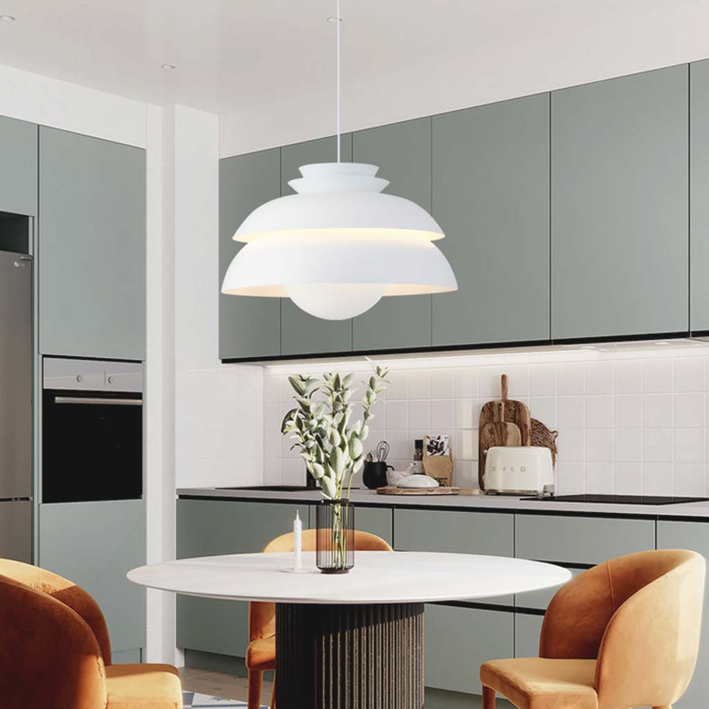Suspension de style scandinave avec abat-jour blanc