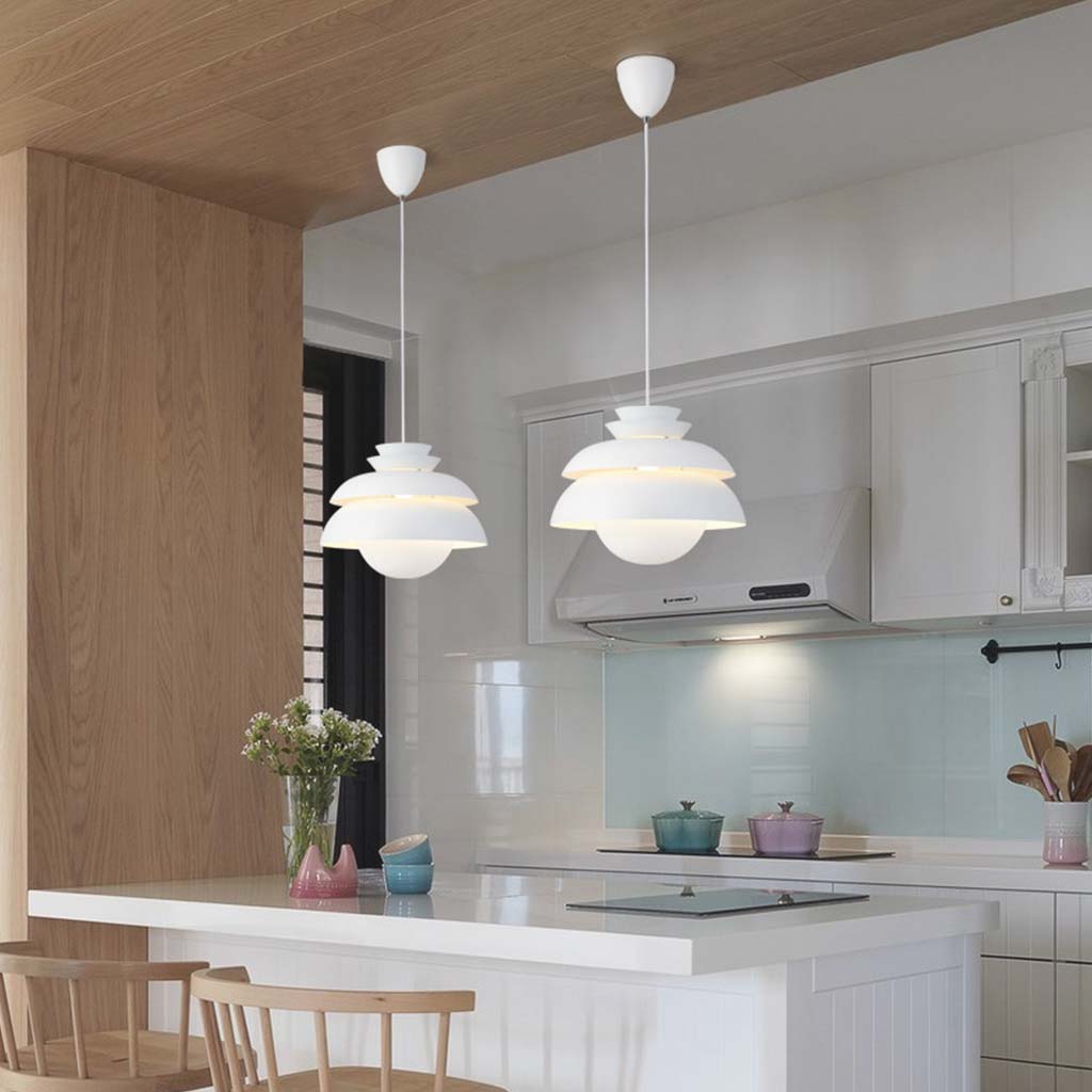 Suspension de style scandinave avec abat-jour blanc