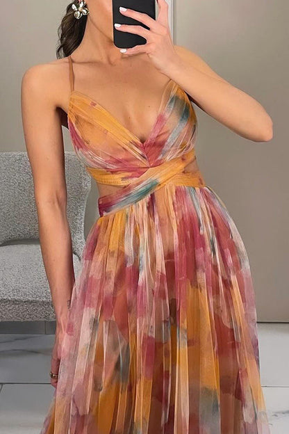 Sleeveless Wedding Dress with Deep V-Neck for Women | Maxi
