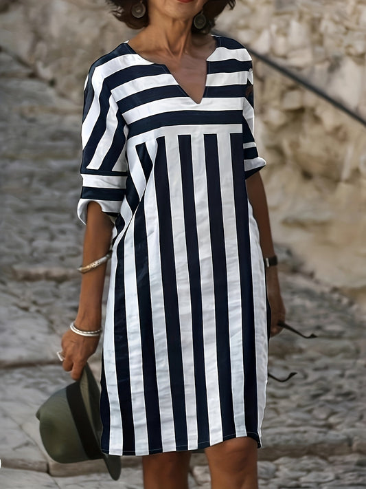 Pearlie | Robe élégante à rayures pour femmes