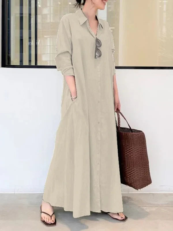 Stellania | Robe Maxi Femme Couleur Unie