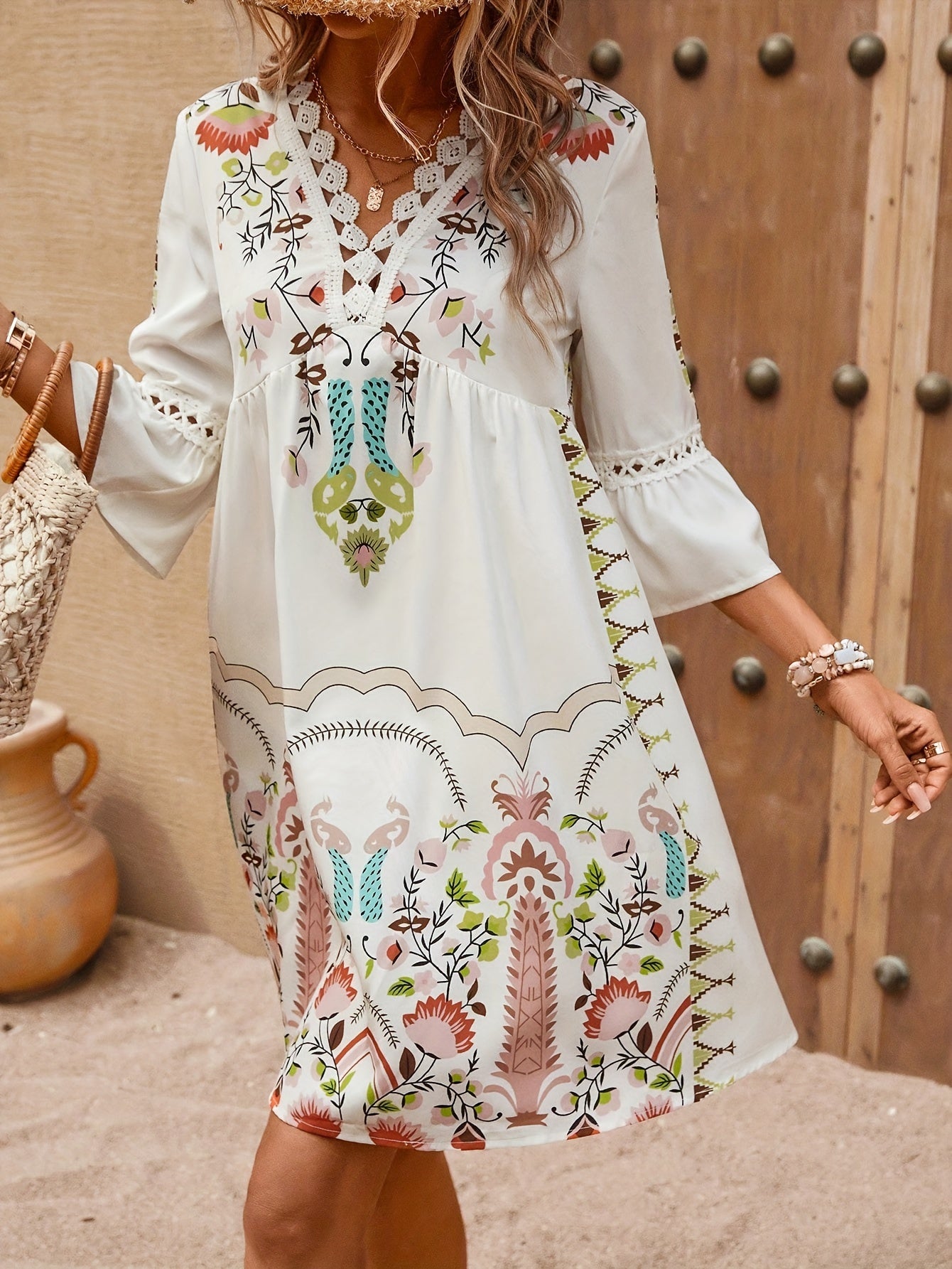 Everest | Robe Femme Col V Imprimé Ethnique