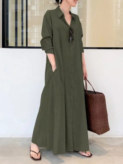 Stellania | Robe Maxi Femme Couleur Unie