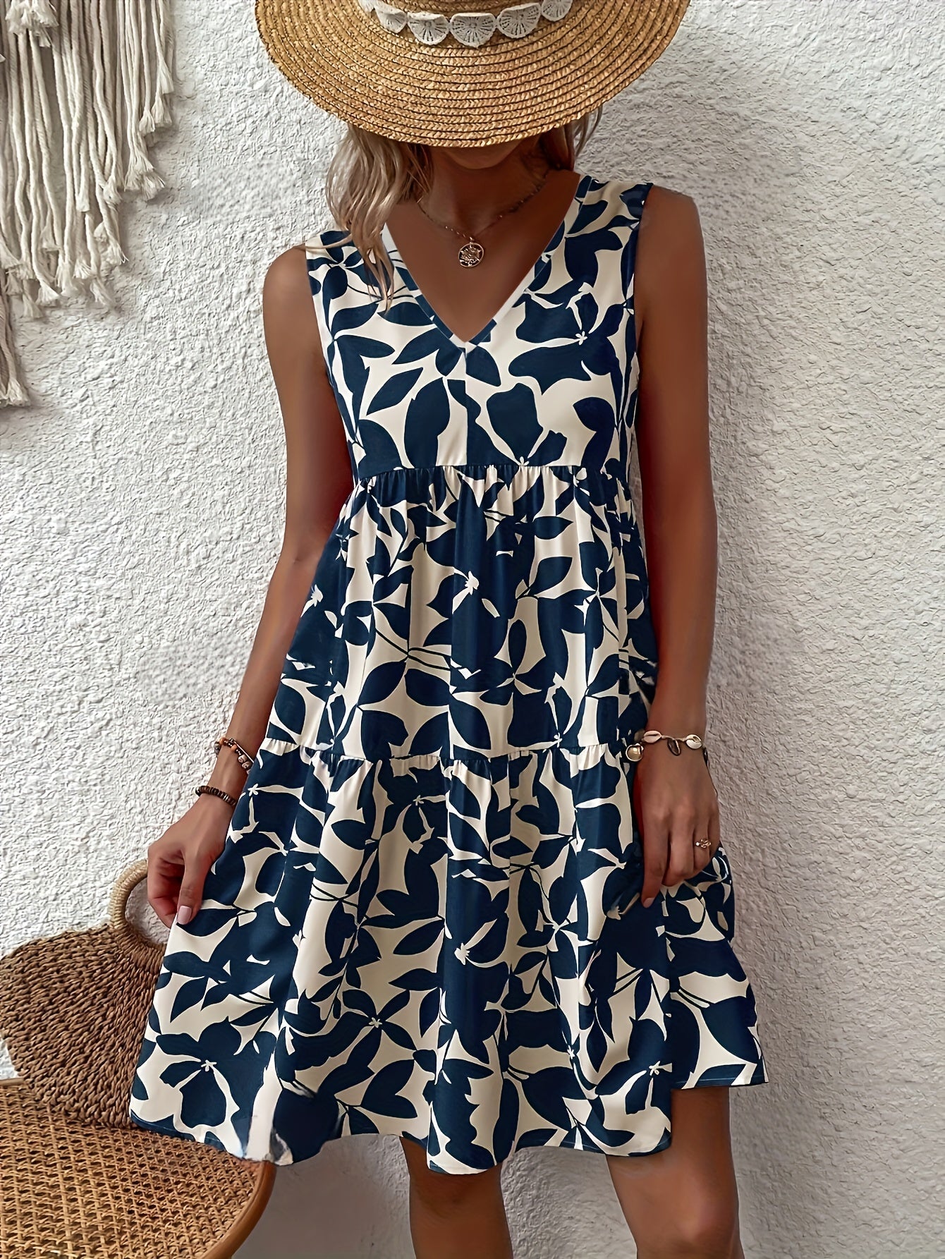 Christabel | Robe débardeur à décolleté en V avec imprimé botanique
