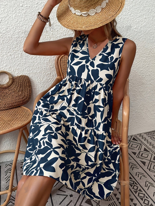 Christabel | Robe débardeur à décolleté en V avec imprimé botanique
