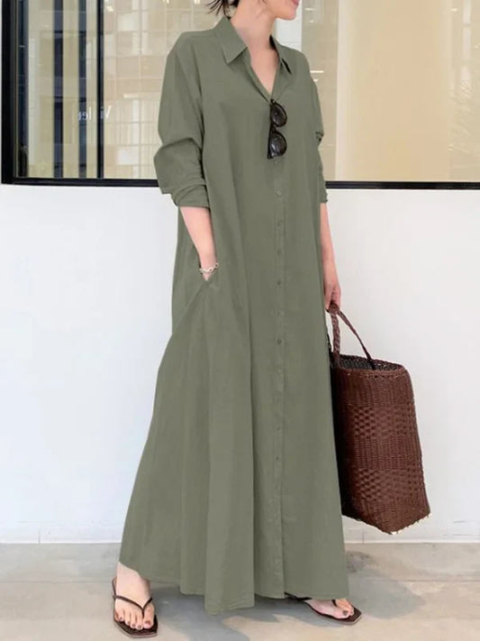 Stellania | Robe Maxi Femme Couleur Unie