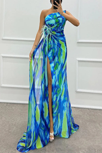 Robe de Mariage Asymétrique à Une Épaule pour Femme | Maxi