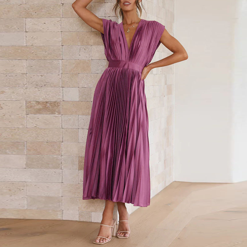Casimir | Elegant V-neck Dress for Women | Sleeveless