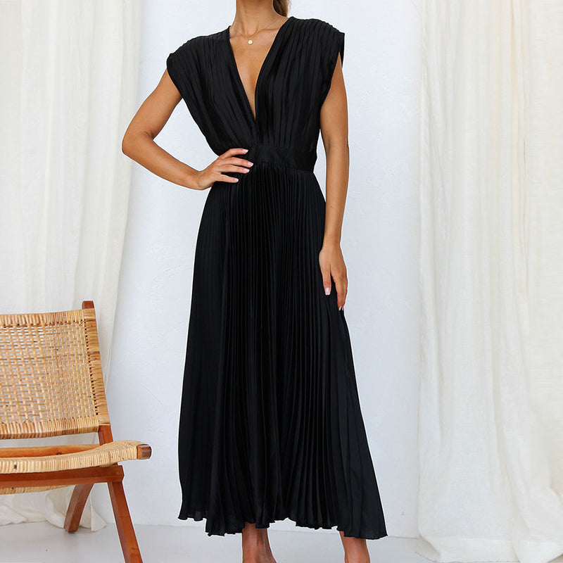 Casimir | Elegant V-neck Dress for Women | Sleeveless