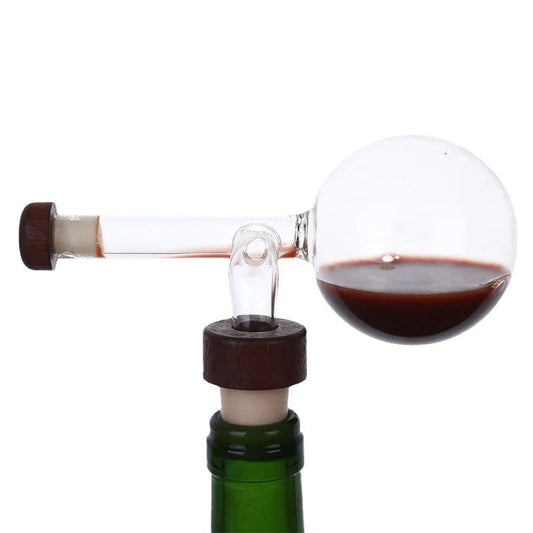 Glass wine aerator