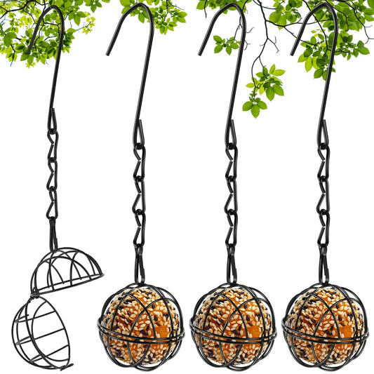 Ensemble de Mangeoires à Oiseaux Suspendues en Métal