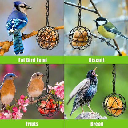 Ensemble de Mangeoires à Oiseaux Suspendues en Métal