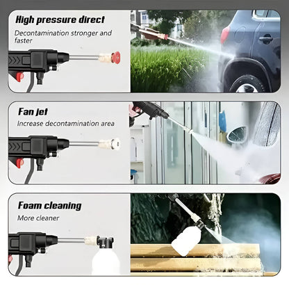 Ensemble de Pistolet à Eau Haute Pression Portable Sans Fil | Idéal pour Nettoyer les Voitures, Terrasses et Mobilier de Jardin