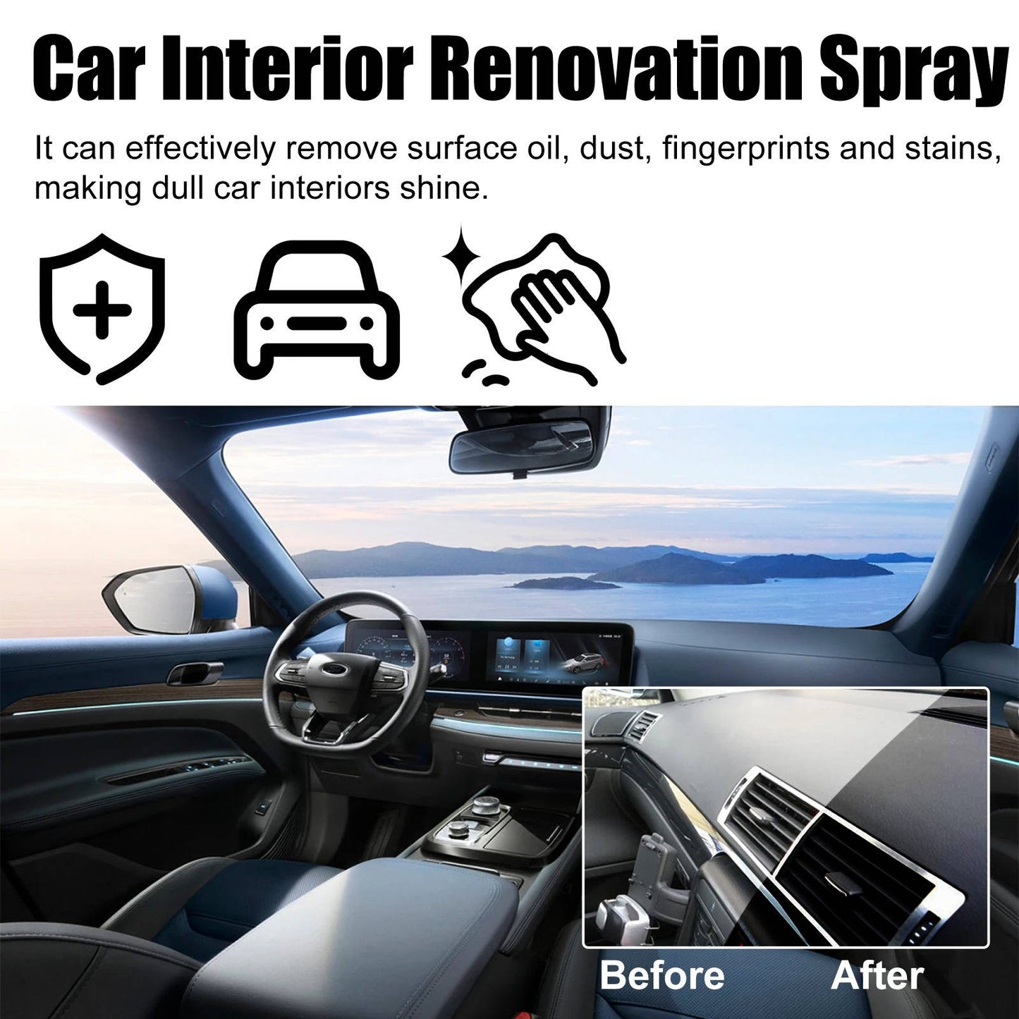 Set de 3 Nettoyants Professionnels pour Intérieur de Voiture