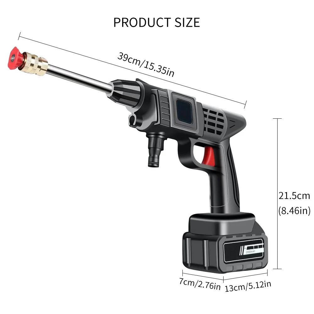 Ensemble de Pistolet à Eau Haute Pression Portable Sans Fil | Idéal pour Nettoyer les Voitures, Terrasses et Mobilier de Jardin