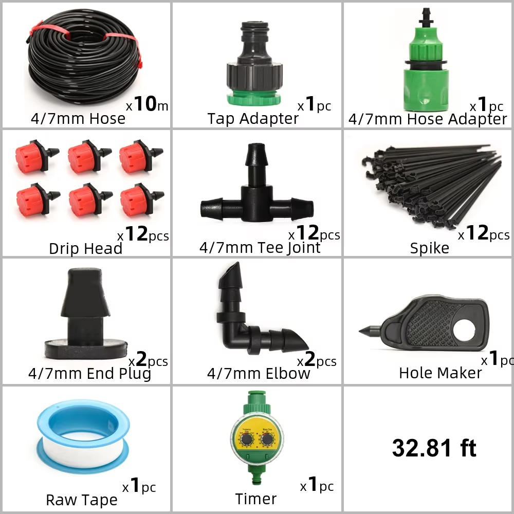 Système d'irrigation goutte à goutte avec minuterie automatique