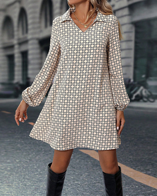 Hazel | Robe imprimée à manches longues