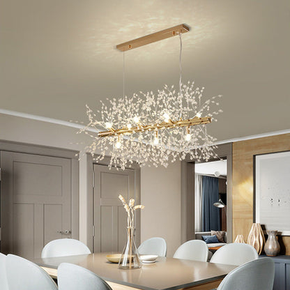 OpalGleam | White and Gold LED Pendant Light for Bedroom and Dining Room