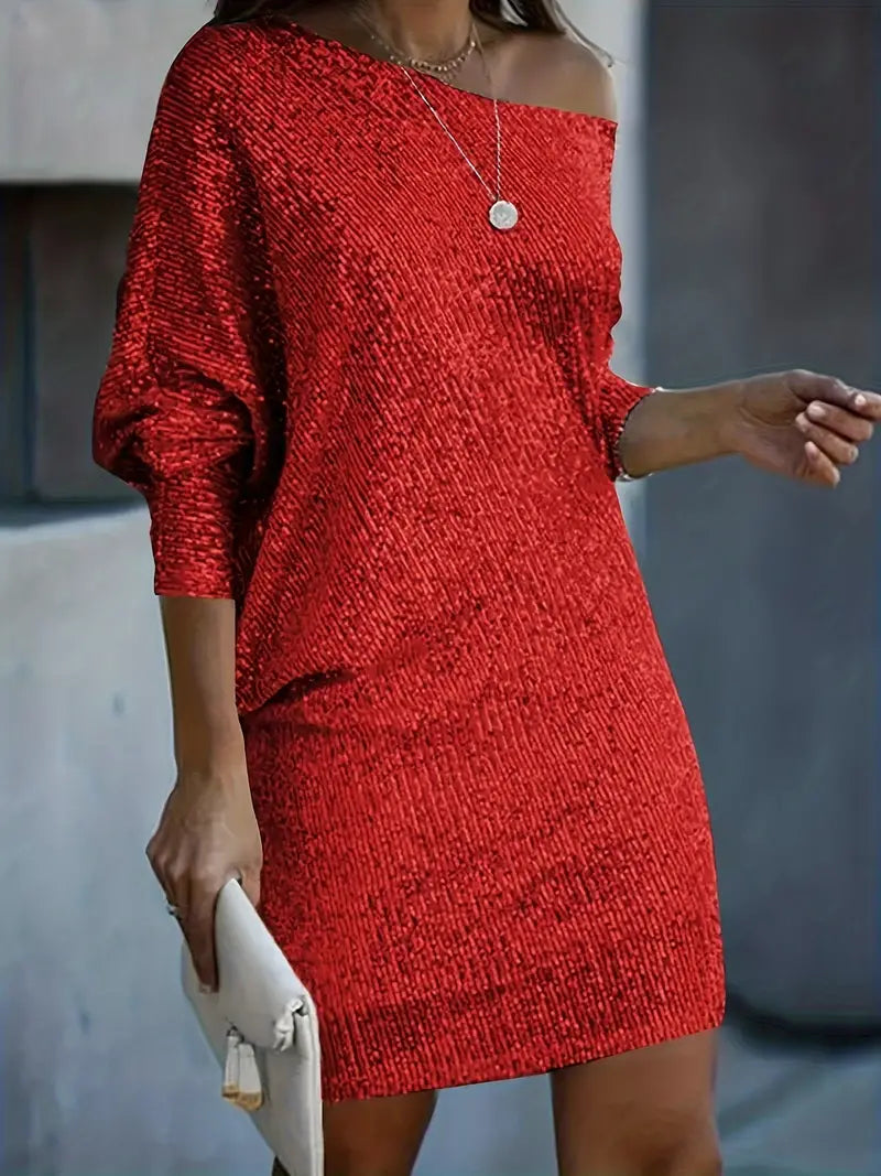 Leonie | Robe de fête avec des sequins contrastants