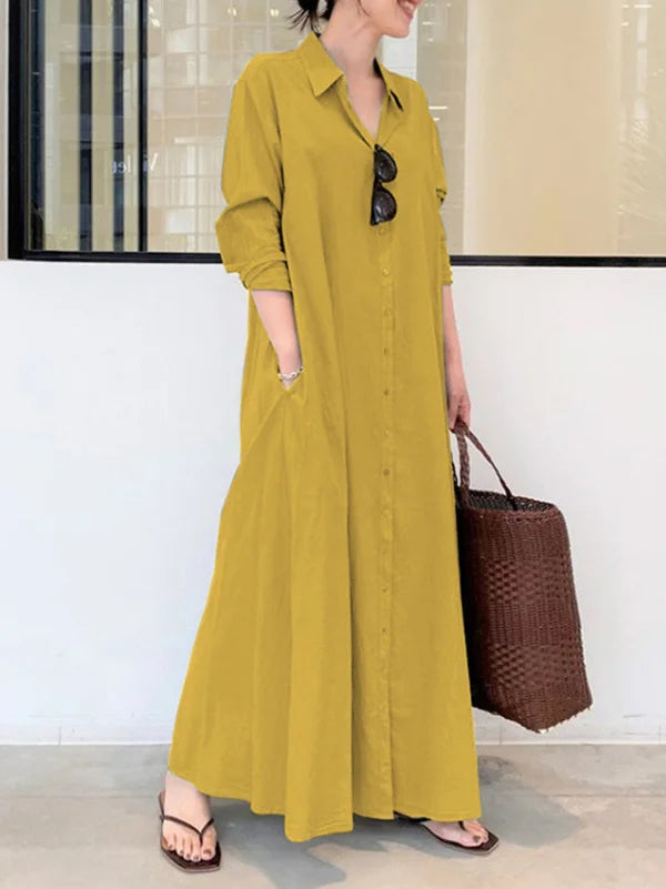 Stellania | Robe Maxi Femme Couleur Unie