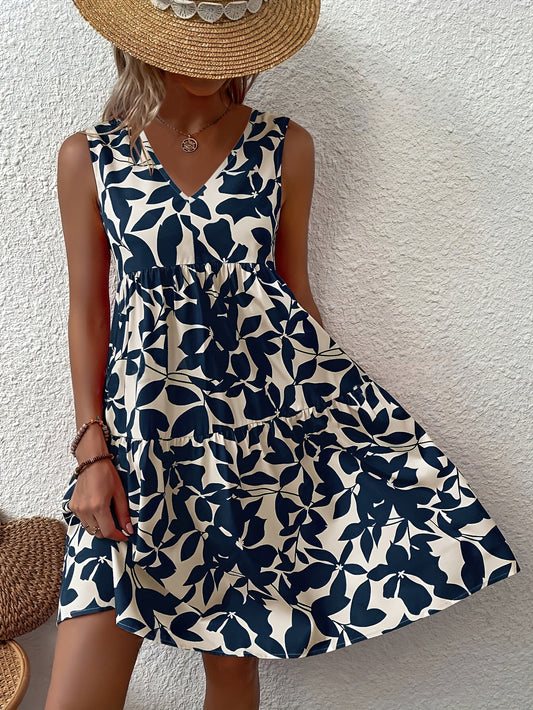 Christabel | Robe débardeur à décolleté en V avec imprimé botanique