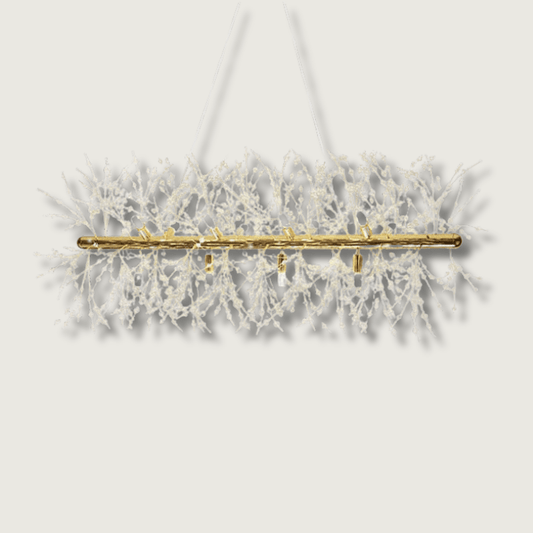 OpalGleam | White and Gold LED Pendant Light for Bedroom and Dining Room