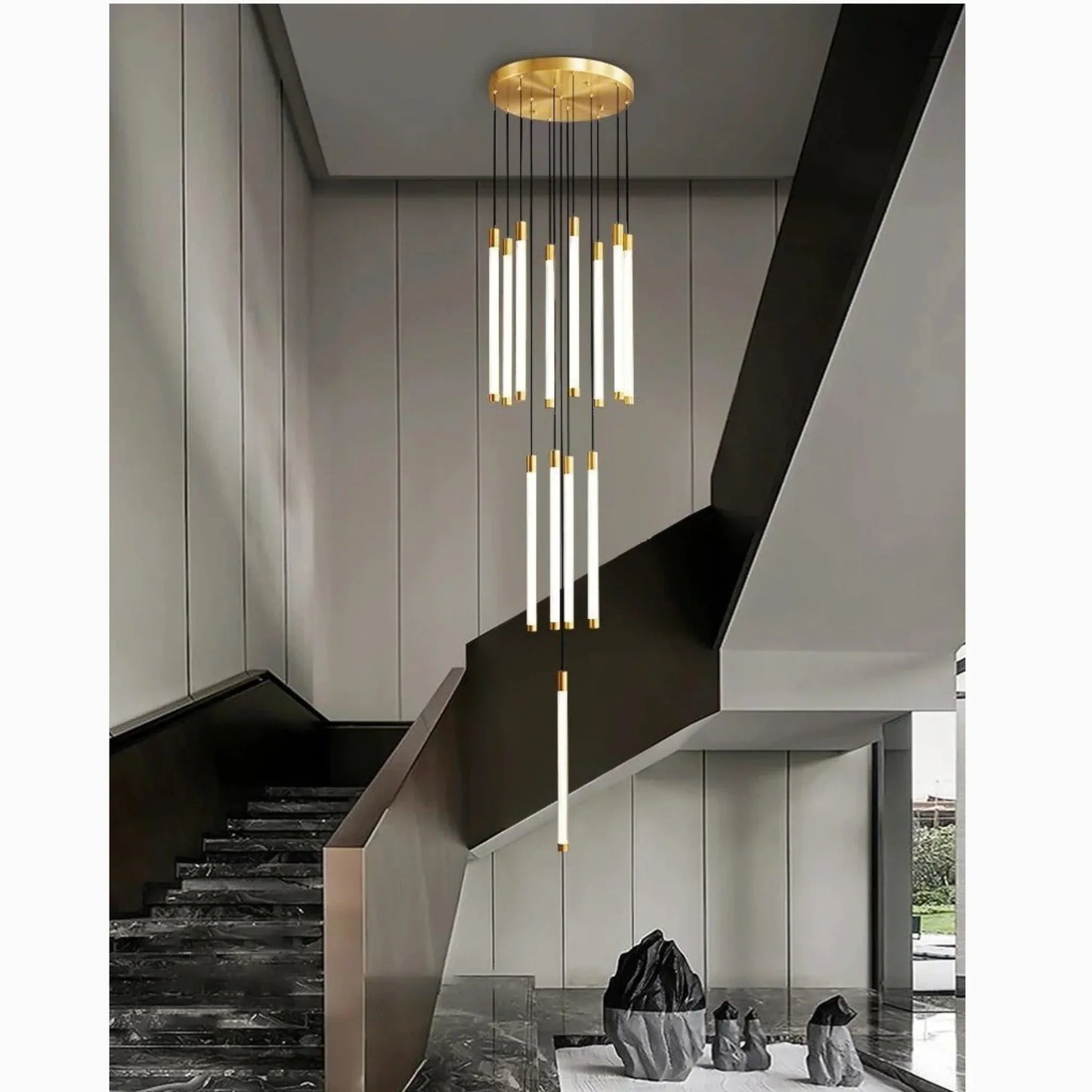 LuxeStairs - Lustre LED Doré