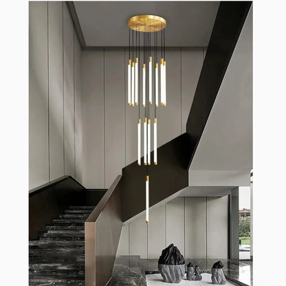 LuxeStairs - Lustre LED Doré