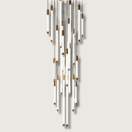 LuxeStairs - Golden LED Chandelier