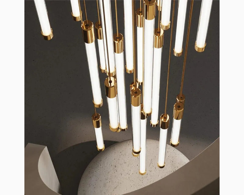 LuxeStairs - Lustre LED Doré