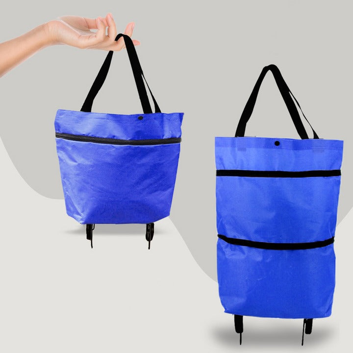 Sac de courses pliable 2-en-1 avec roues