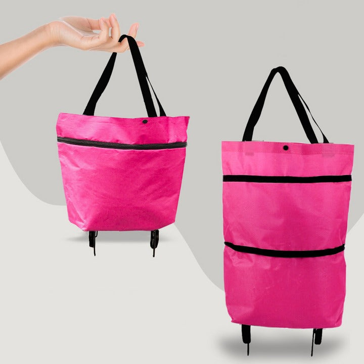 Sac de courses pliable 2-en-1 avec roues