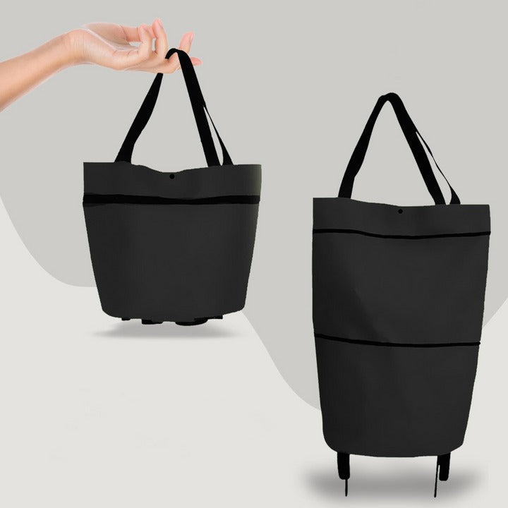 Sac de courses pliable 2-en-1 avec roues