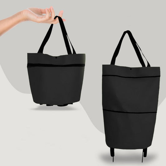 Sac de courses pliable 2-en-1 avec roues