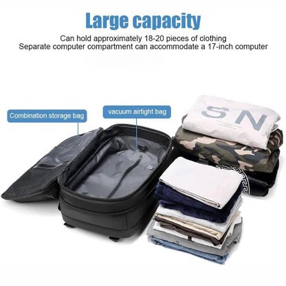 Sac à dos structuré avec système de compression interne