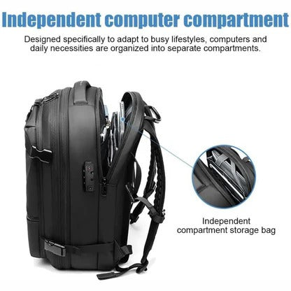 Sac à dos structuré avec système de compression interne