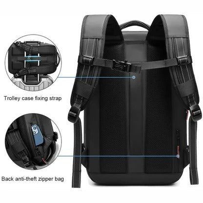 Sac à dos structuré avec système de compression interne