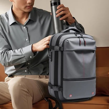 Sac à dos structuré avec système de compression interne