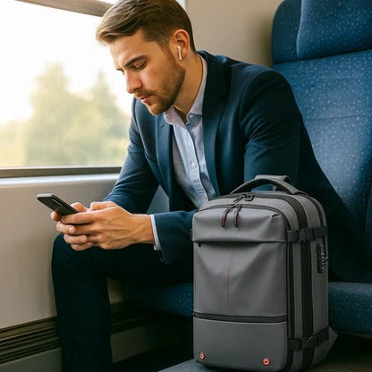 Sac à dos structuré avec système de compression interne