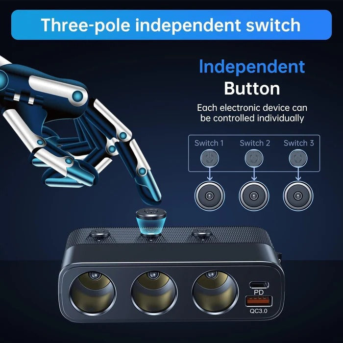 7-in-1 car adapter for cigarette lighter