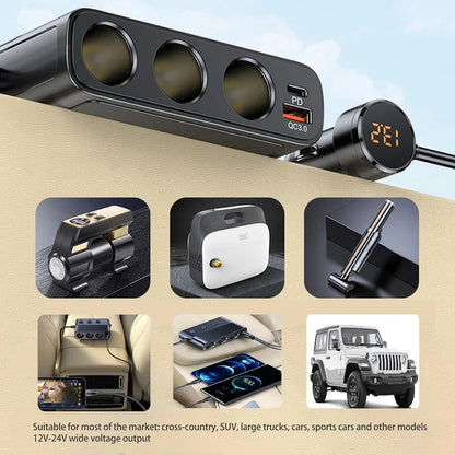 7-in-1 car adapter for cigarette lighter