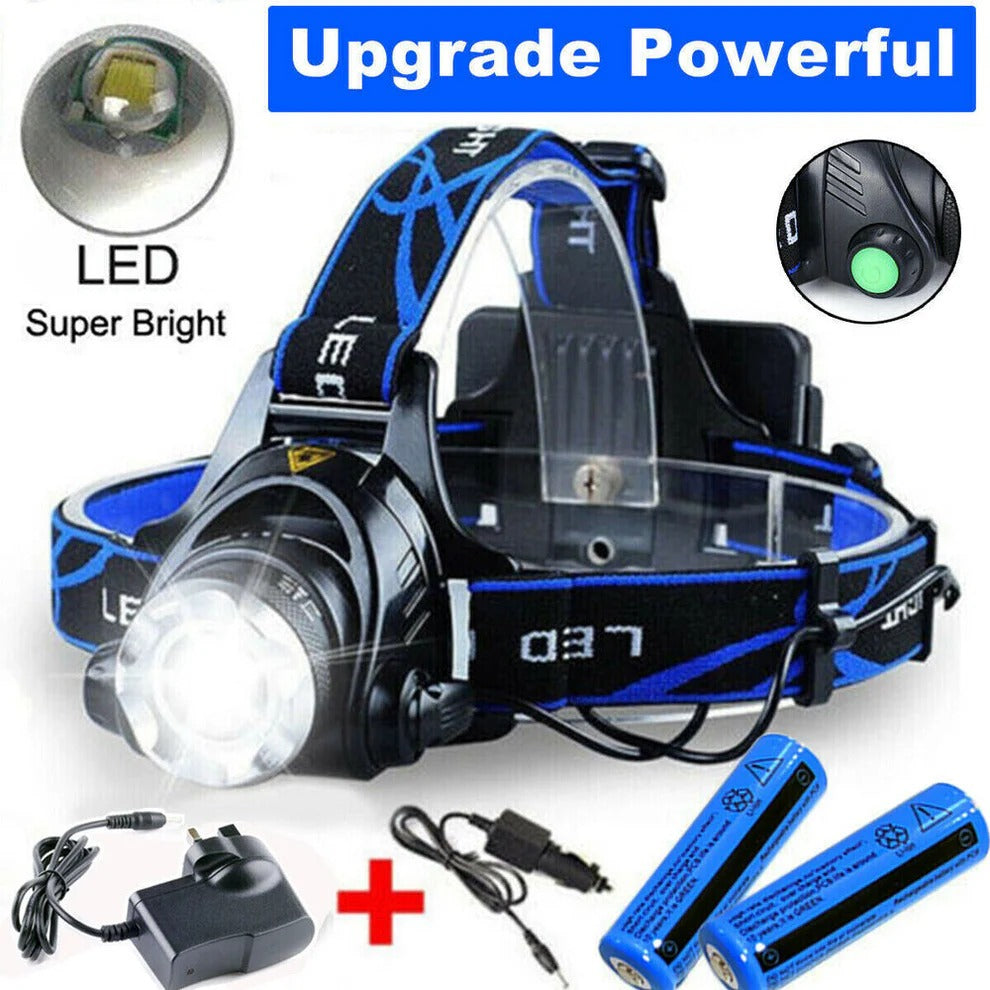 990000LM Lampe Frontale Rechargeable LED