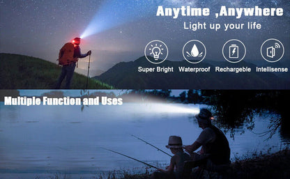 990000LM Lampe Frontale Rechargeable LED