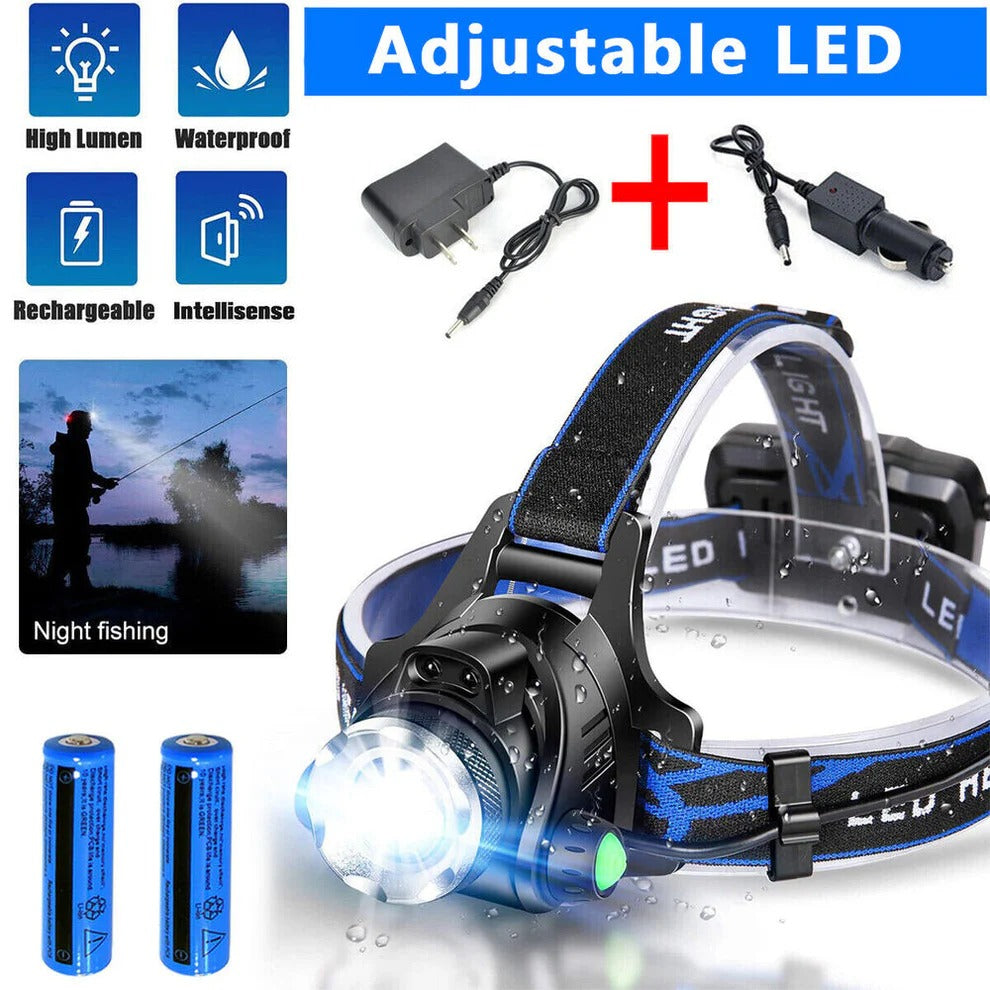 990000LM Lampe Frontale Rechargeable LED