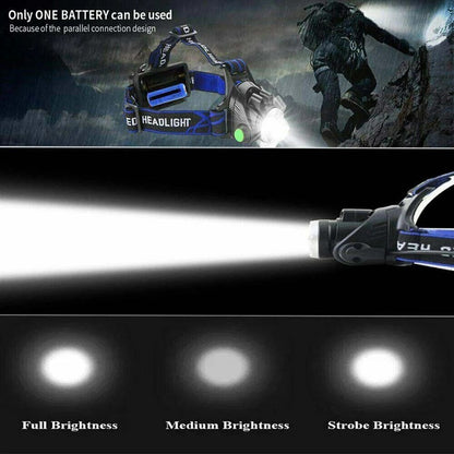 990000LM Lampe Frontale Rechargeable LED