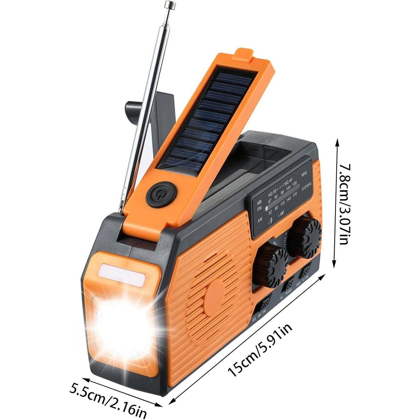 Radio d'urgence à manivelle solaire