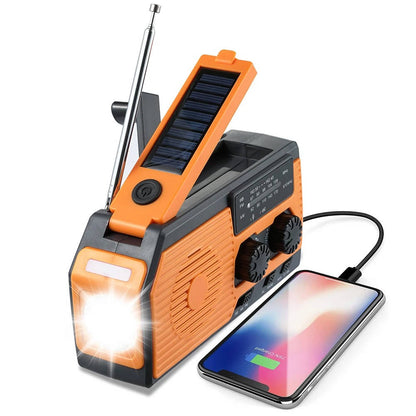Radio d'urgence à manivelle solaire