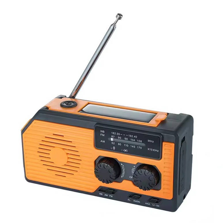 Radio d'urgence à manivelle solaire