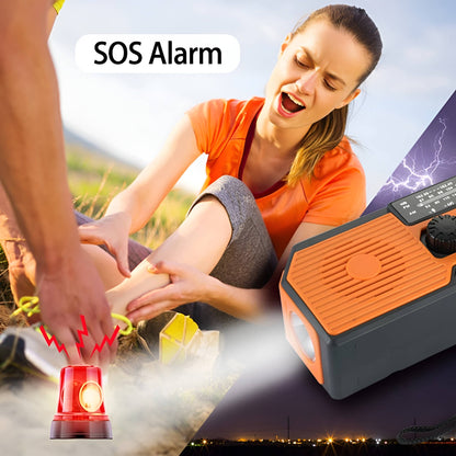 Radio d'urgence à manivelle solaire