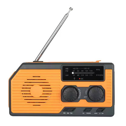 Radio d'urgence à manivelle solaire
